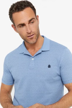 Cortefiel Polo Pique Microestampado Azul Outlet