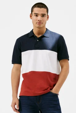 * Polo Pique Tricolor Block Naranja Best
