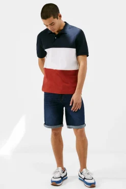 * Polo Pique Tricolor Block Naranja Best