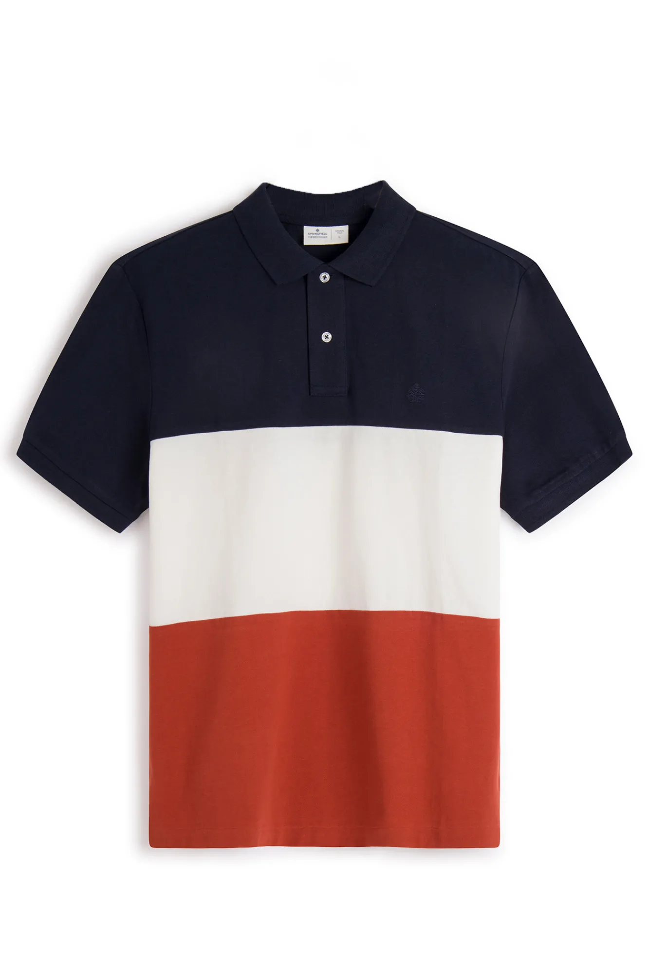 * Polo Pique Tricolor Block Naranja Best