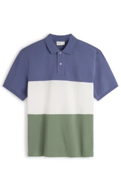 * Polo Pique Tricolor Block Azul Medio Hot