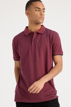 Inside Polo Piquet Contrastes Granate Discount