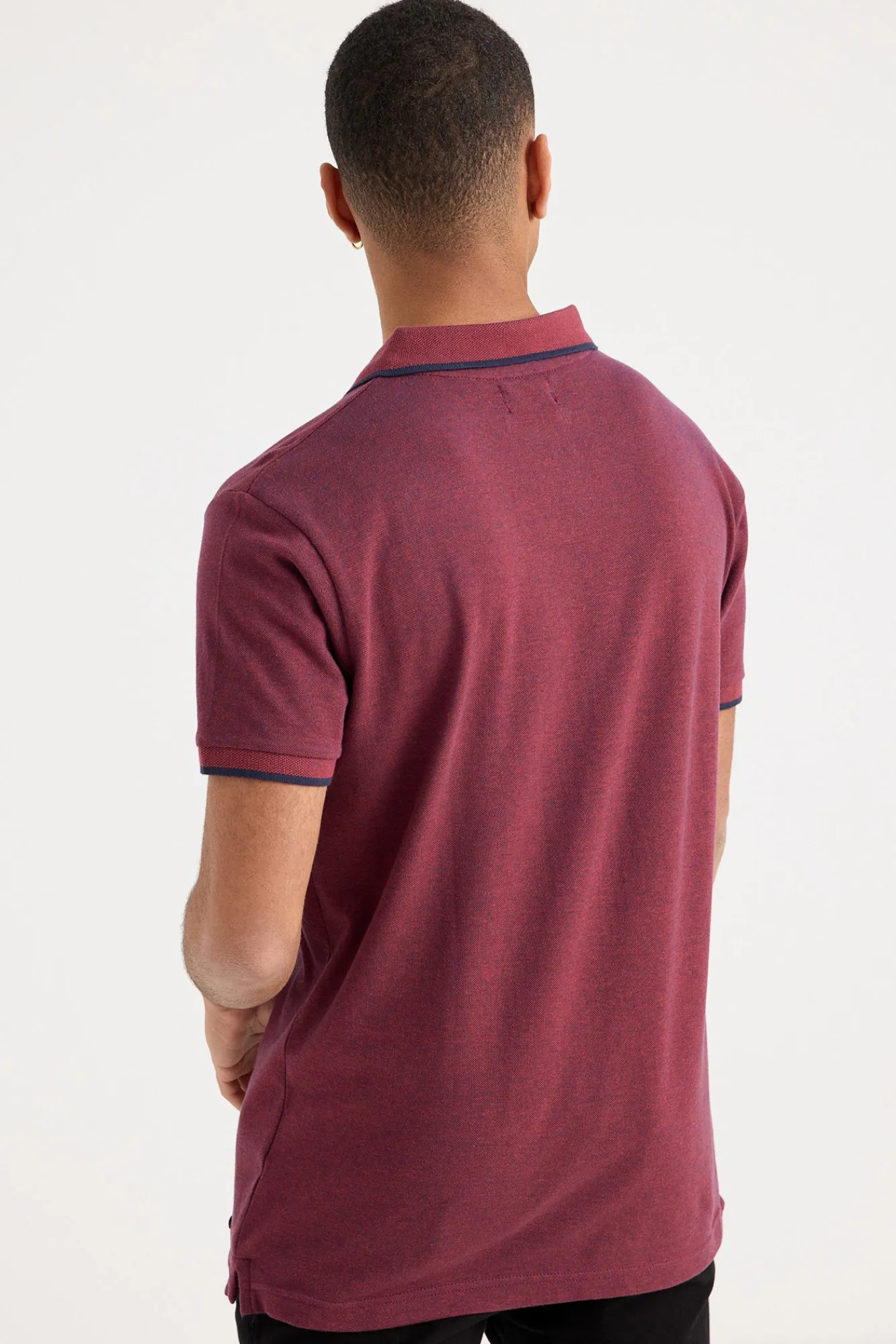 Inside Polo Piquet Contrastes Granate Discount