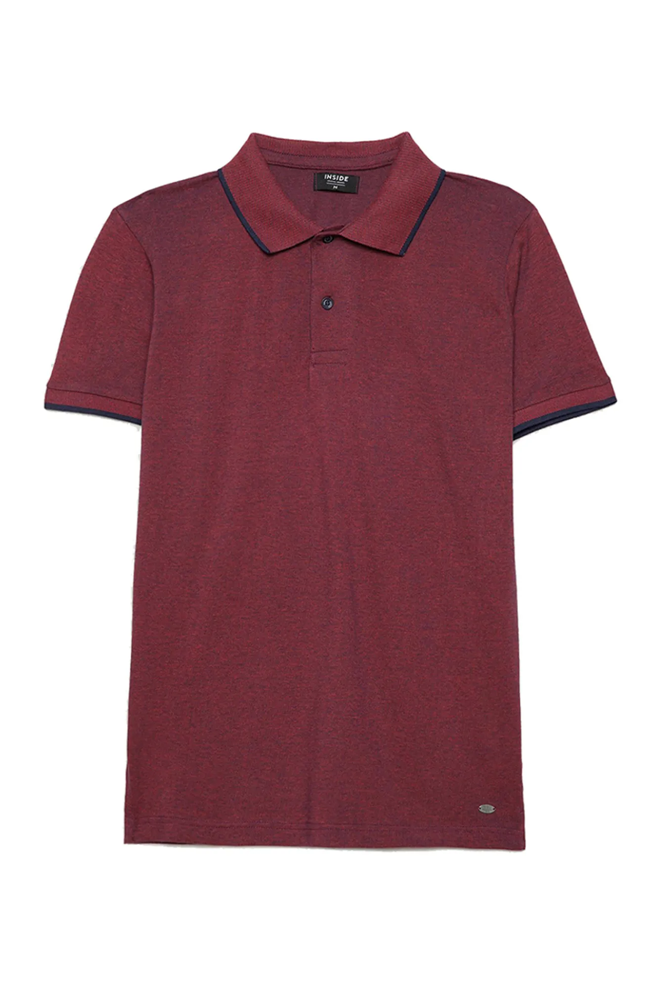 Inside Polo Piquet Contrastes Granate Discount
