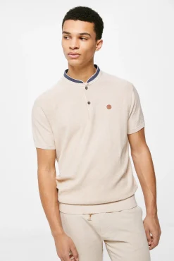* Polo Punto Cuello Mao Marron Hot