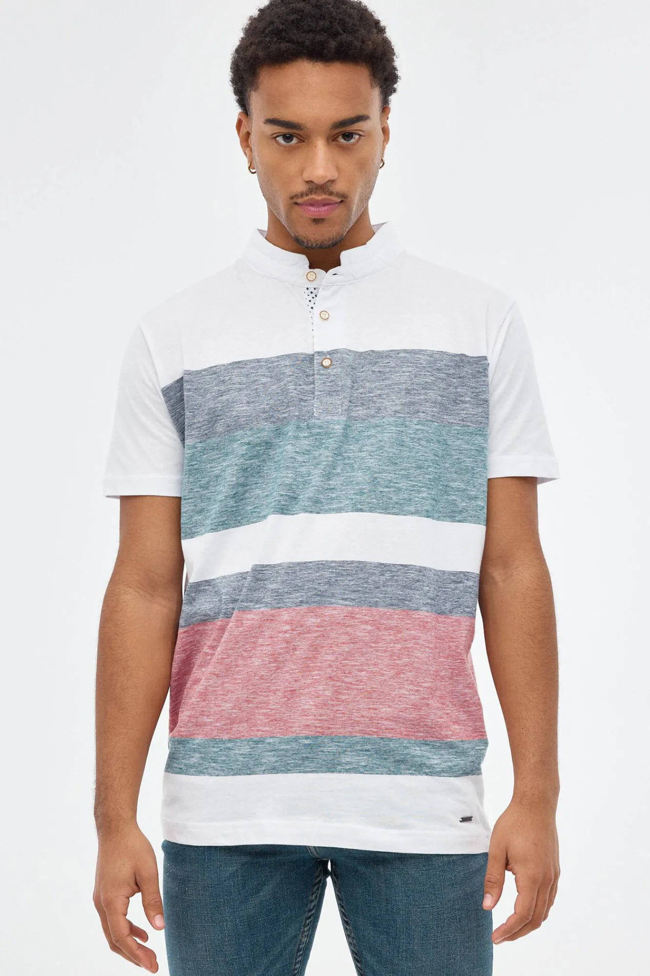 Inside Polo Rayas Cuello Mao Multicolor Discount