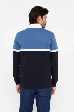 Cortefiel Polo Rugby Tejido Contraste Azul Marino Discount