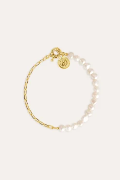 Singularu Pulsera Chic Pearl Baño Oro Amarillo Outlet