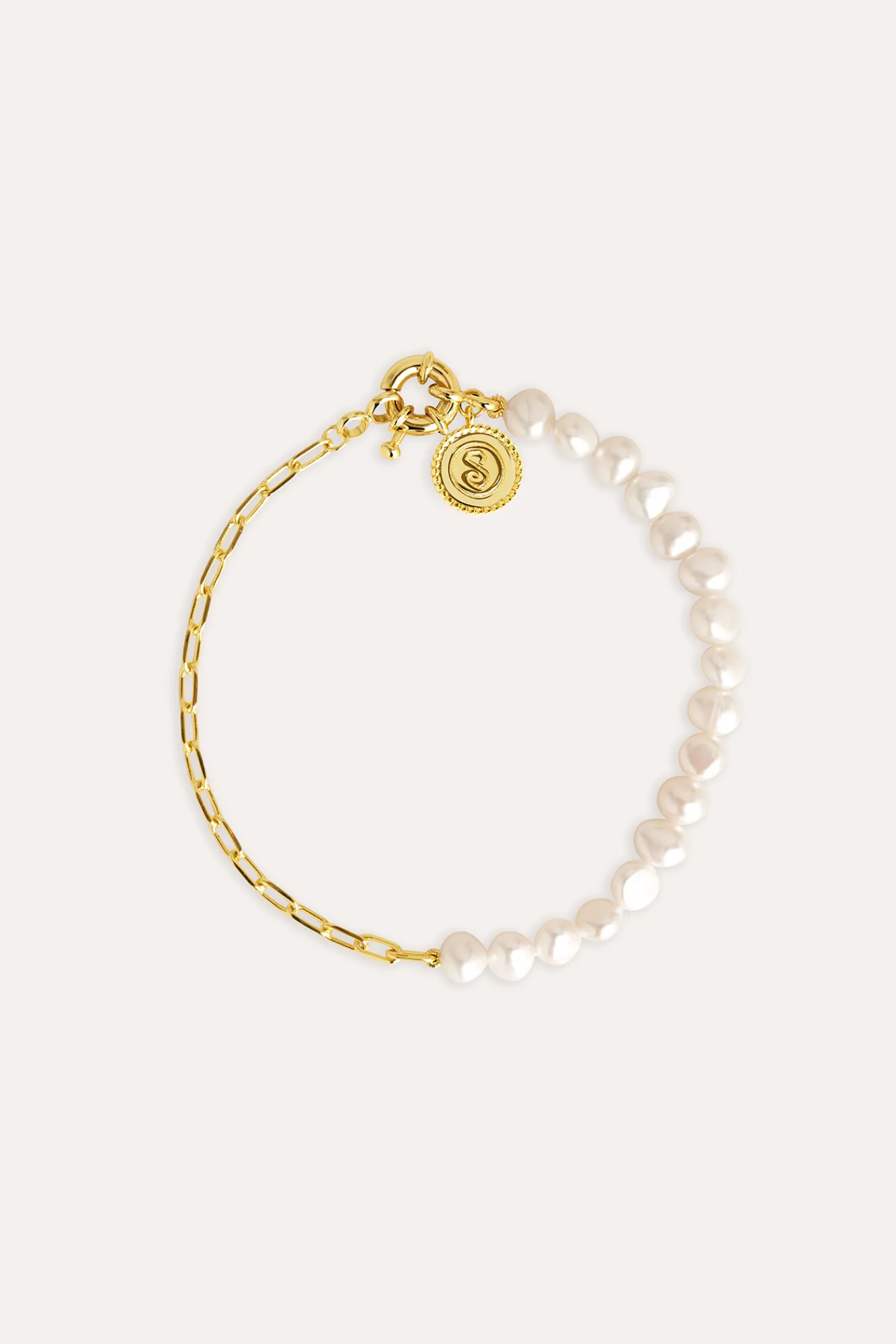 Singularu Pulsera Chic Pearl Baño Oro Amarillo Outlet