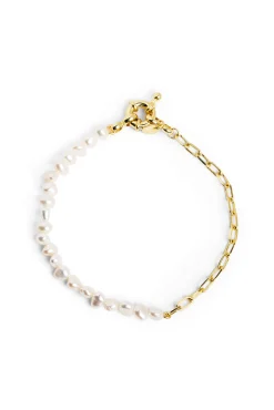 Singularu Pulsera Chic Pearl Baño Oro Amarillo Outlet