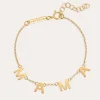 Singularu Pulsera Mama Letters Plata Baño Oro Amarillo New