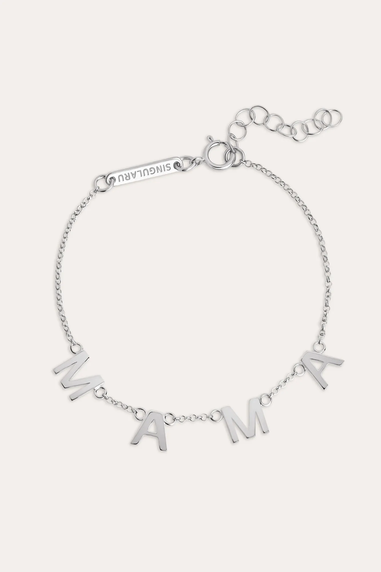 Singularu Pulsera Mama Letters Plata Gris Clearance