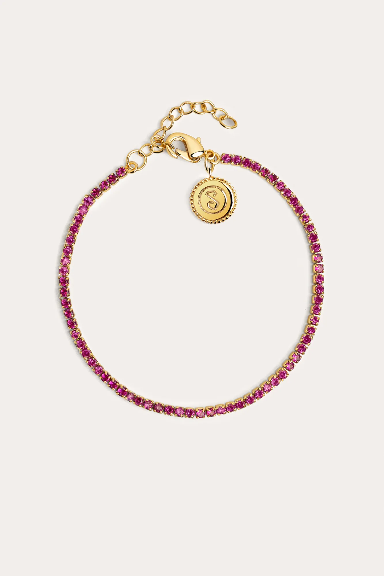 Singularu Pulsera Riviere Raspberry Baño Oro Amarillo Clearance