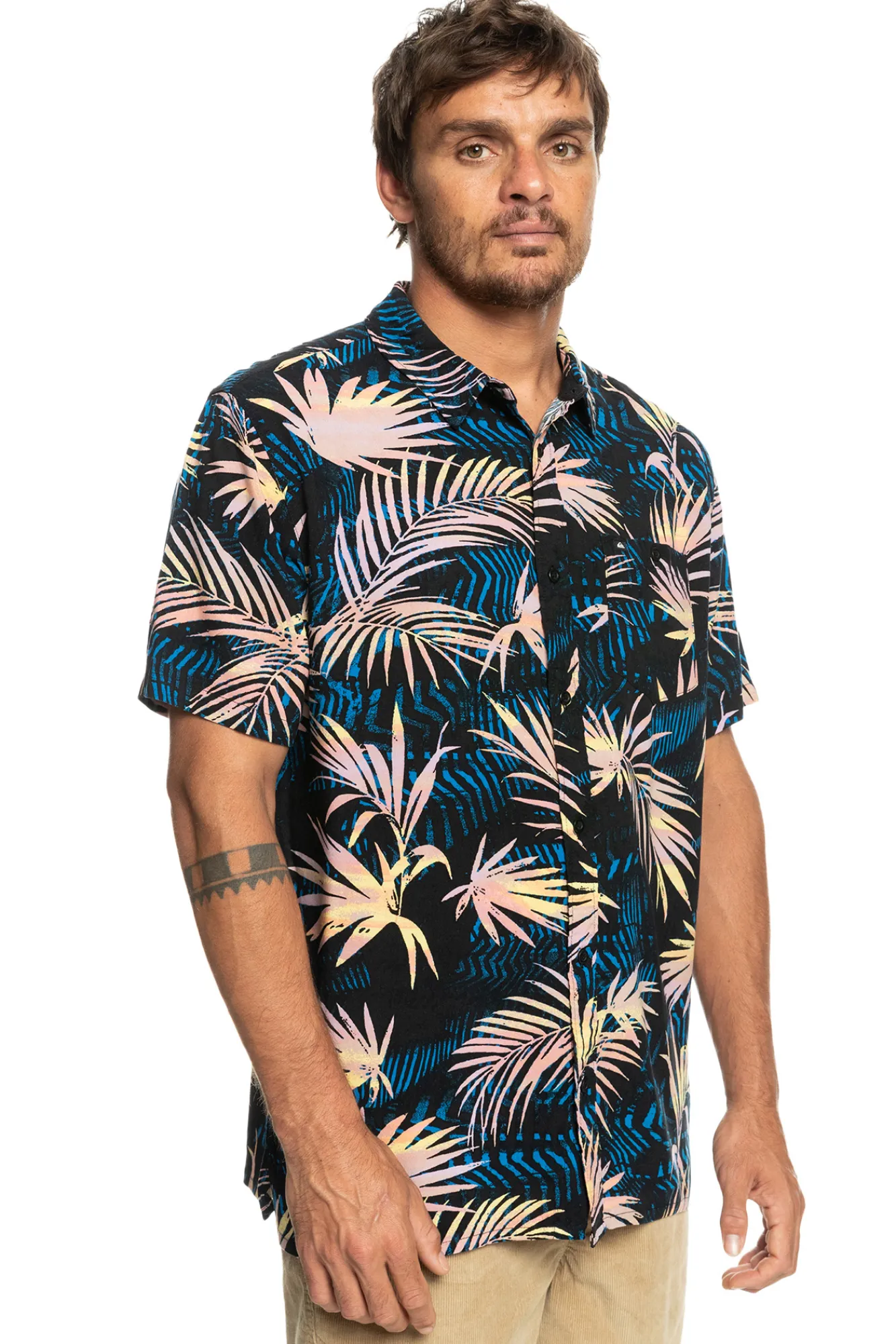 Quiksilver Ripped Up - Camisa De Manga Corta Para Hombre Negro Clearance