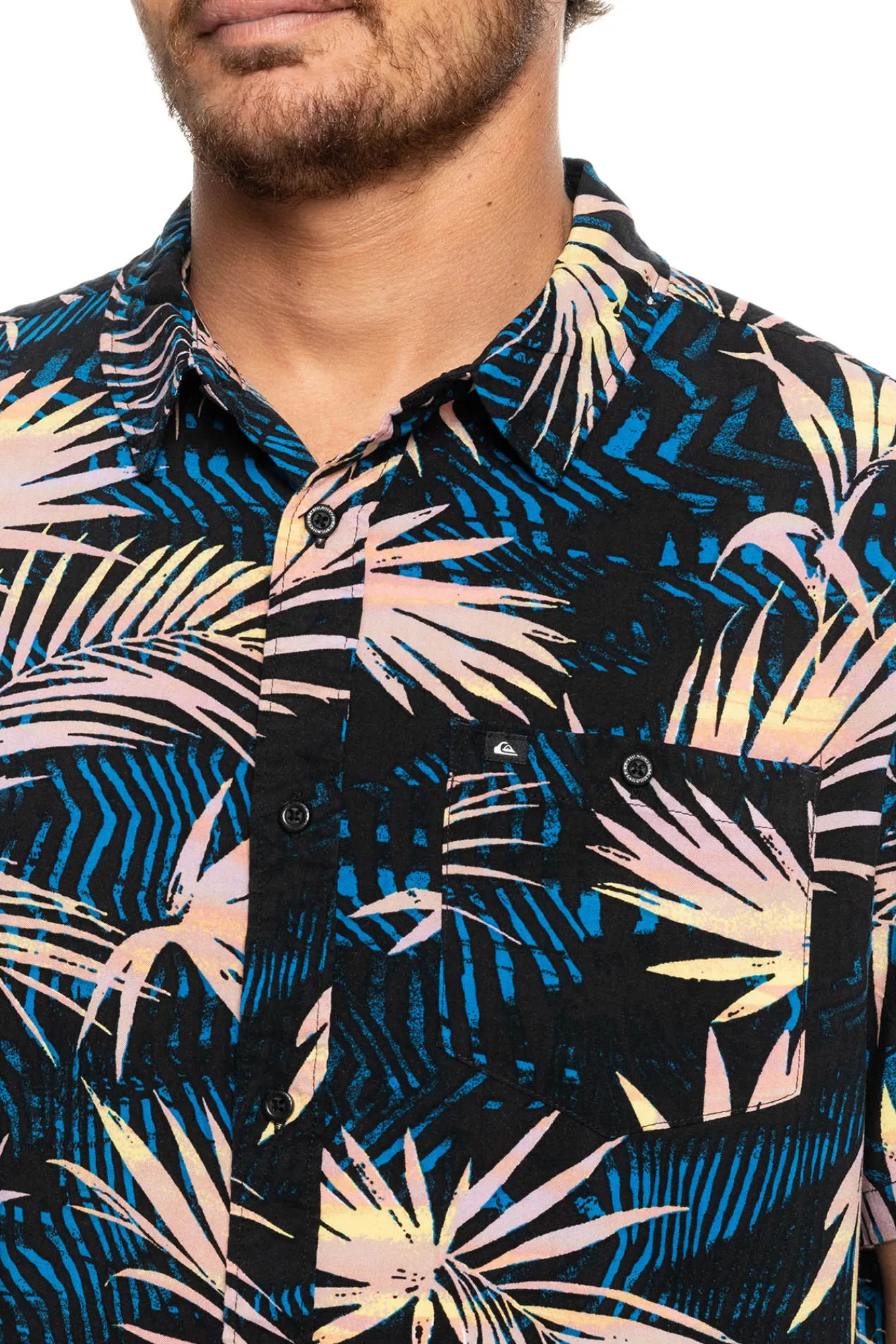 Quiksilver Ripped Up - Camisa De Manga Corta Para Hombre Negro Clearance