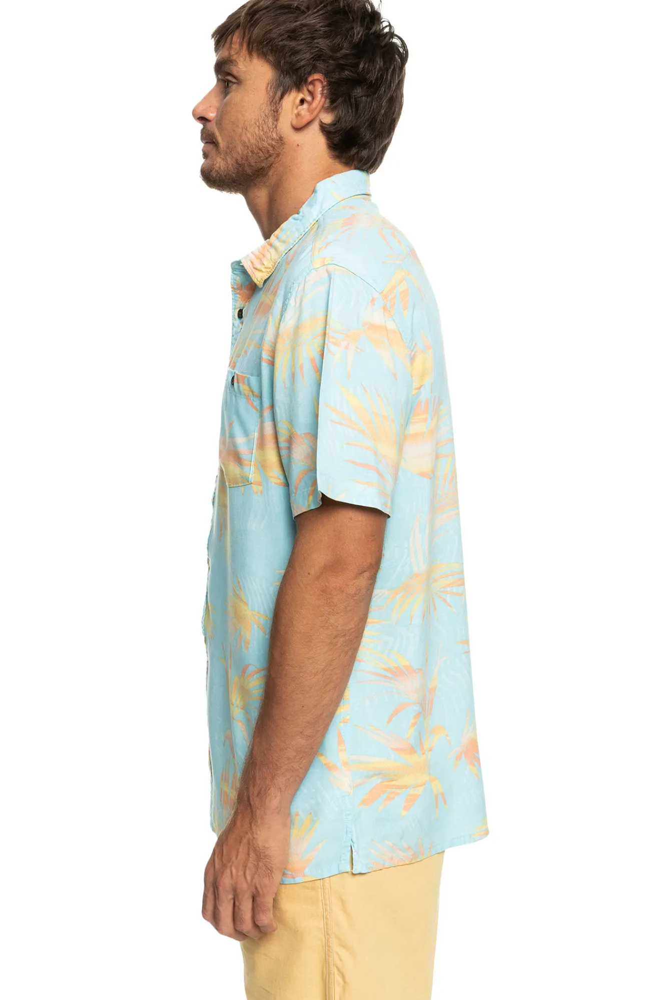 Quiksilver Ripped Up - Camisa De Manga Corta Para Hombre Azul Medio Hot