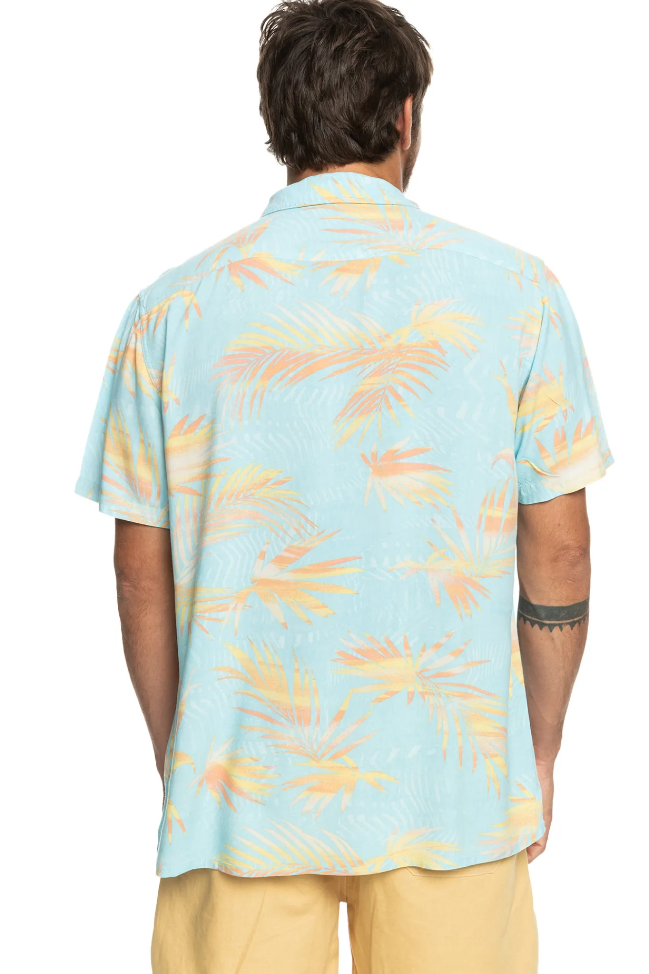 Quiksilver Ripped Up - Camisa De Manga Corta Para Hombre Azul Medio Hot