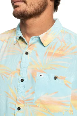 Quiksilver Ripped Up - Camisa De Manga Corta Para Hombre Azul Medio Hot
