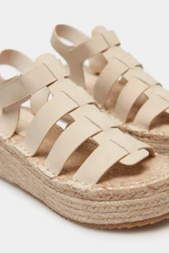 * Sandalia Cangrejera Yute Estampado Tostado