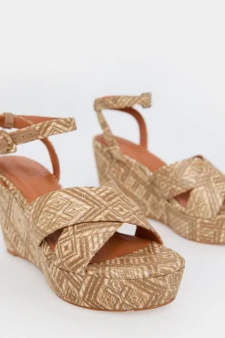 Slowlove Sandalia Cuna Rafia Marron New