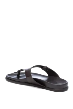 Xti Sandalia De Material Que Imita La Piel De Hombre, Marron Oscuro Outlet