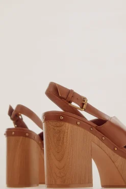 Slowlove Sandalia Plataforma Estilo Madera Vino Discount