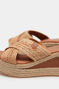 Popa Sandalias Albufera Trenza Cuero Marron Oscuro Discount