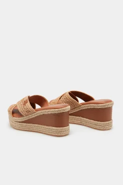 Popa Sandalias Albufera Trenza Cuero Marron Oscuro Discount