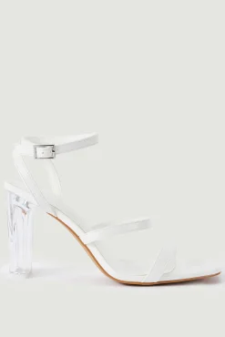 Pimkie Sandalias De Tacon De Plexiglas Blanco Best