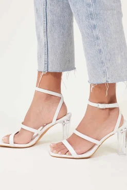 Pimkie Sandalias De Tacon De Plexiglas Blanco Best