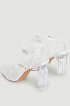 Pimkie Sandalias De Tacon De Plexiglas Blanco Best
