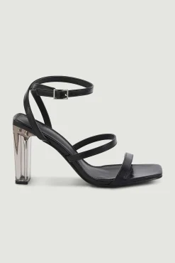 Pimkie Sandalias De Tacon De Plexiglas Negro Best