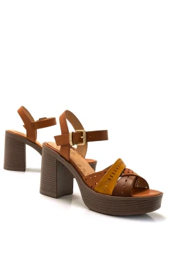 Mustang Sandalias De Tacon New 67 Marron Medio Online