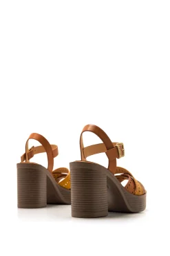 Mustang Sandalias De Tacon New 67 Marron Medio Online