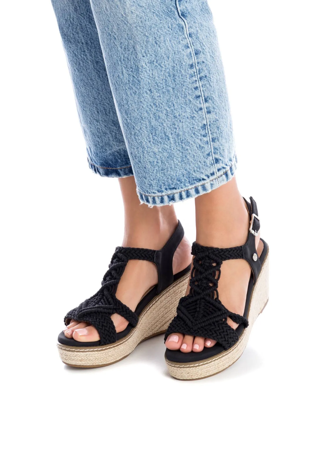 Xti Sandalias Macrame Con Cuna Negro Discount