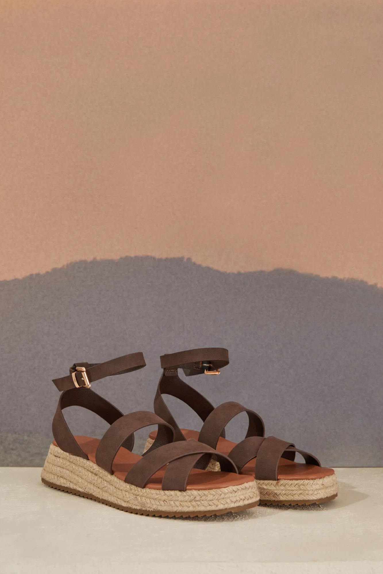 Women'secret Sandalias Plataforma Esparto Marron Hot