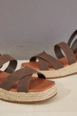 Women'secret Sandalias Plataforma Esparto Marron Hot