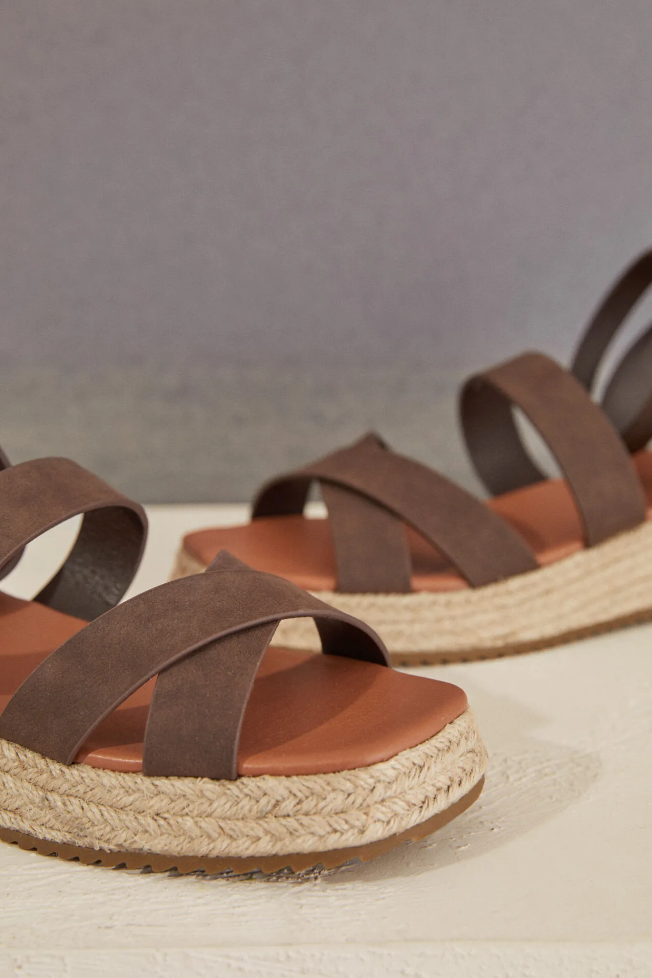 Women'secret Sandalias Plataforma Esparto Marron Hot