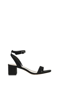 Only Sandalias Tacon Ancho Negro New