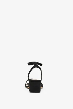 Only Sandalias Tacon Ancho Negro New