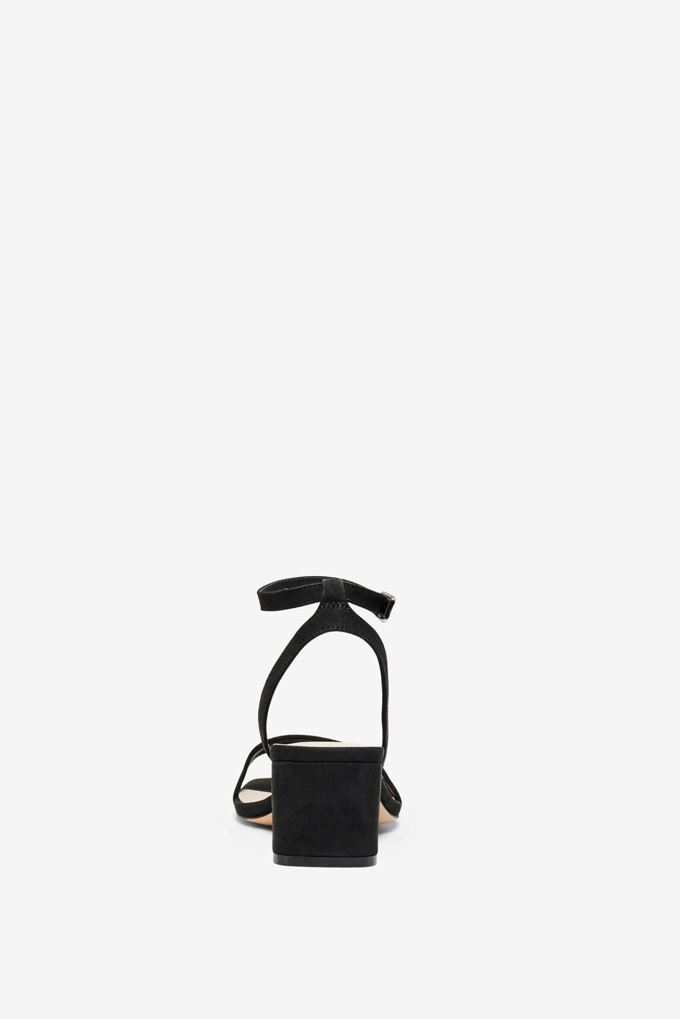 Only Sandalias Tacon Ancho Negro New