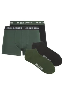 Jack & Jones Set De Boxer Y Calcetines Verde Best