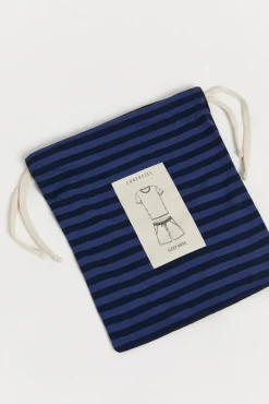Cortefiel Set De Pijama Punto Azul Marino