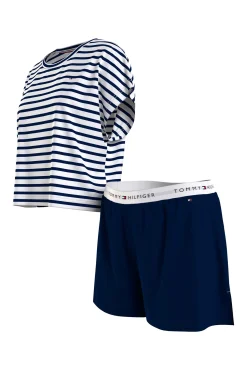 * Set De Short Y Camiseta De Rayas Estampado Hot
