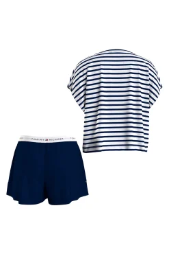 * Set De Short Y Camiseta De Rayas Estampado Hot
