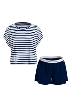 * Set De Short Y Camiseta De Rayas Estampado Hot