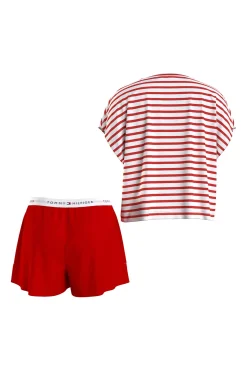 * Set De Short Y Camiseta De Rayas Estampado Hot