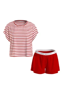 * Set De Short Y Camiseta De Rayas Estampado Hot