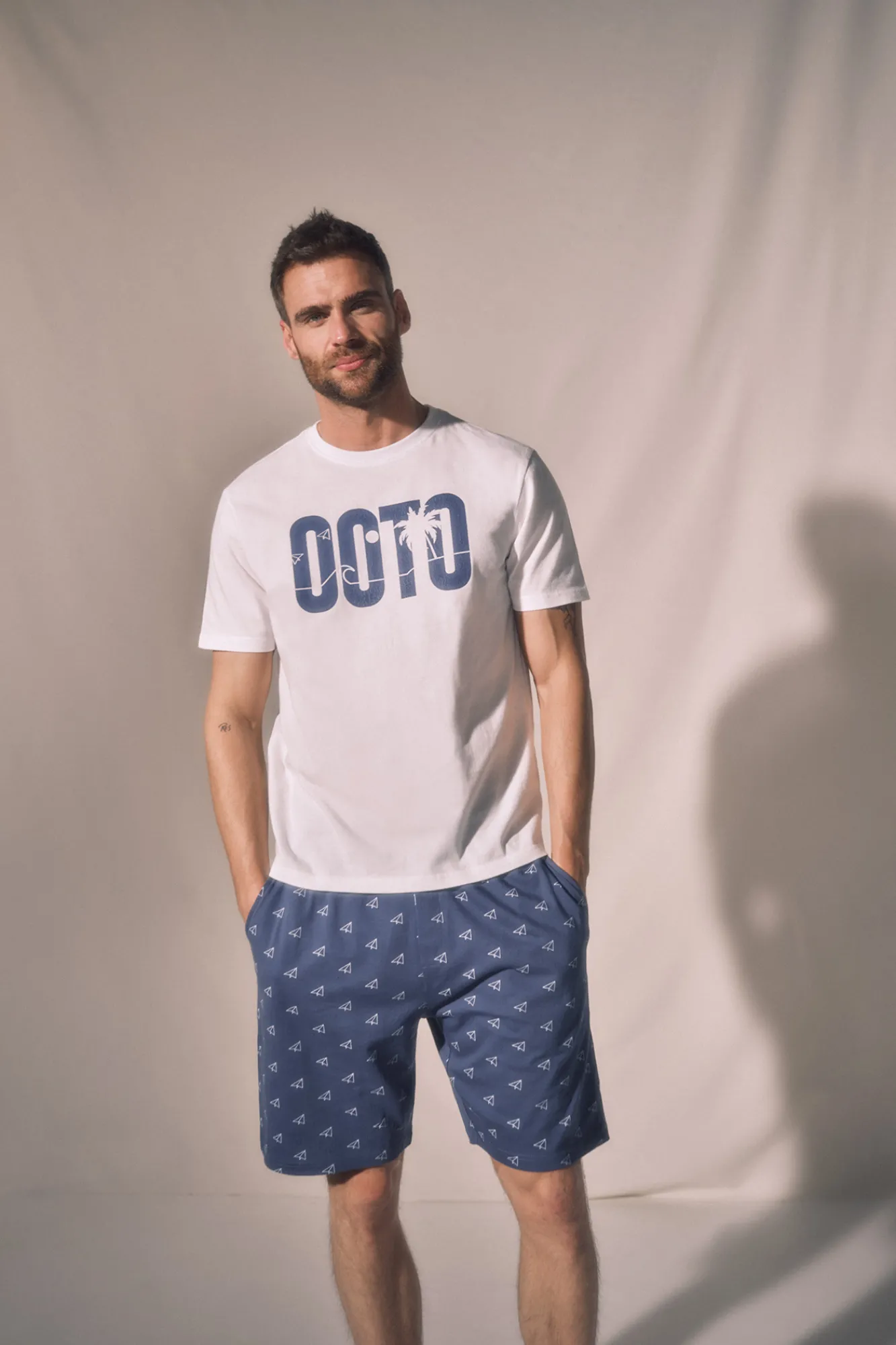 Ooto Set Pijama Manga Corta Blanco Best