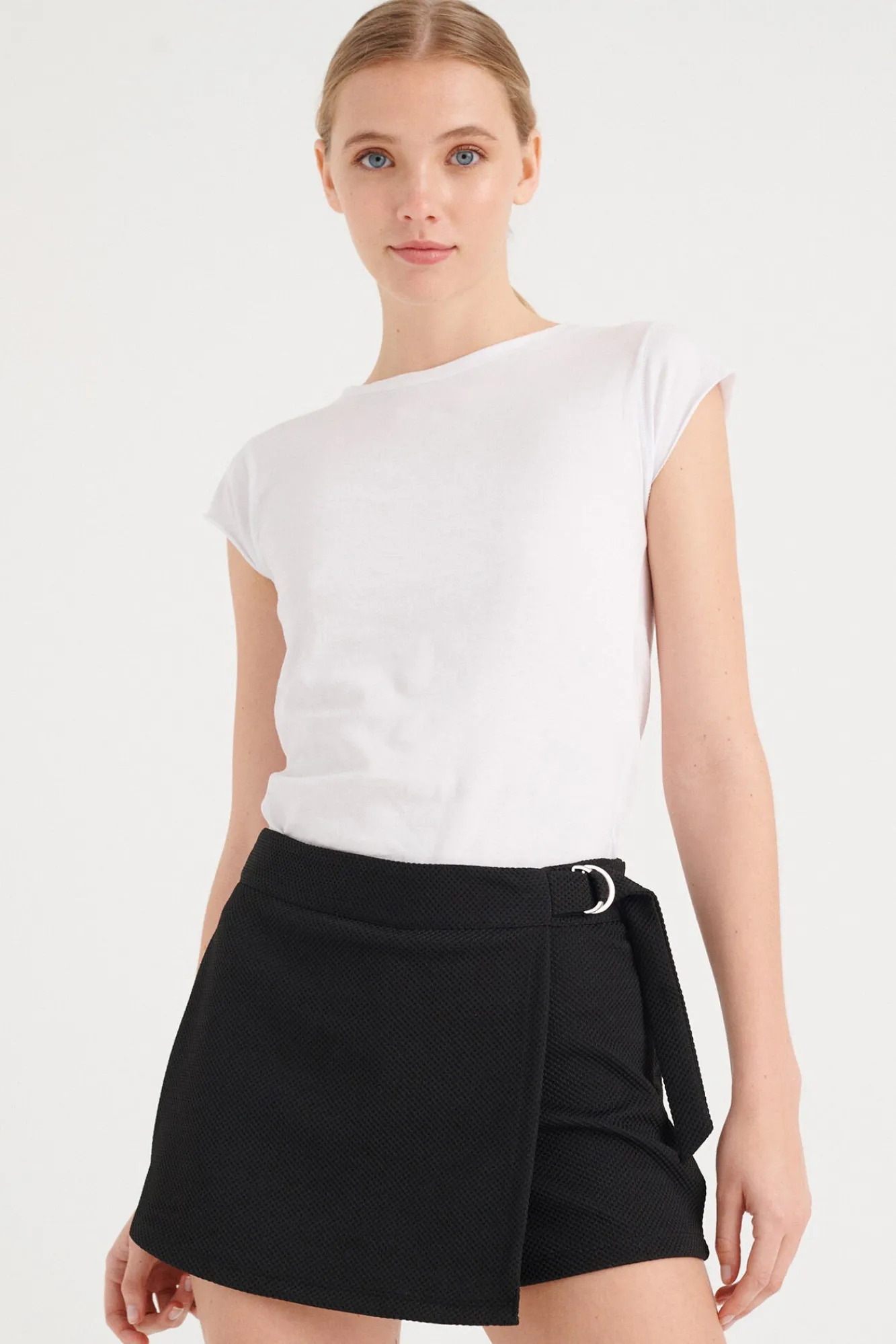 Inside Short Falda Hebilla Negro Discount
